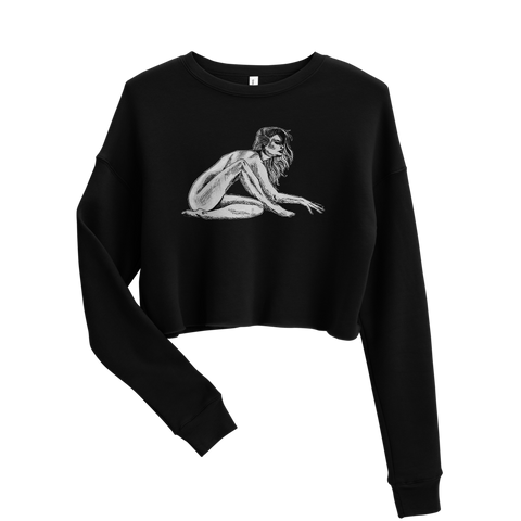 Possessed (White) Crop Sweatshirt